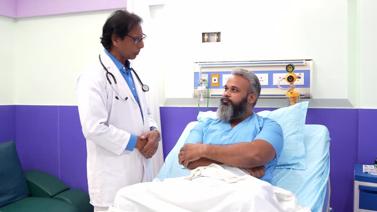 Hospital Care Medical professional providing treatment in modern hospital facility